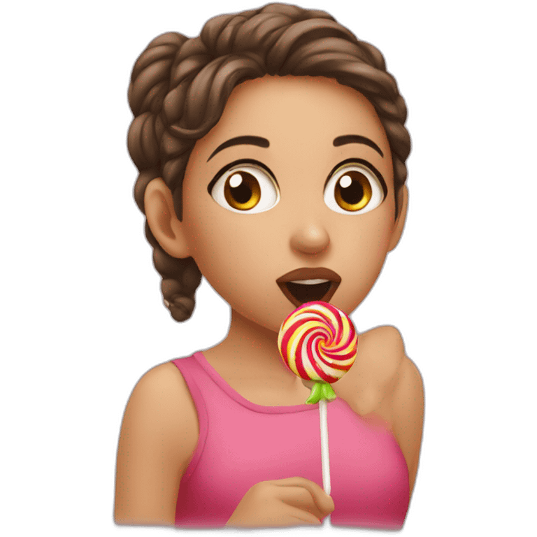 a girl sucking a lolipop emoji