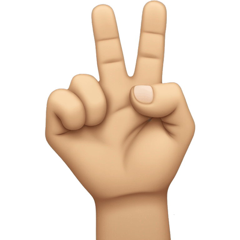 Create an emoji of a left hand clenched in a fist with thumb out and middle and ring finger (with a male wedding ring on the ring finger) extended. emoji