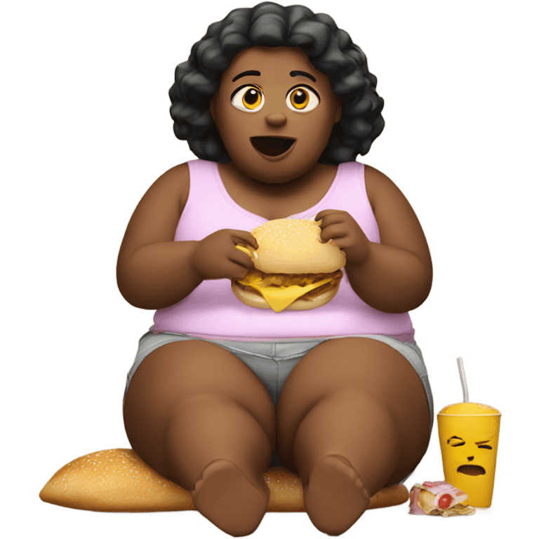 fat girl eating emoji