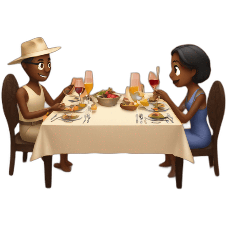 private dinner in desert emoji