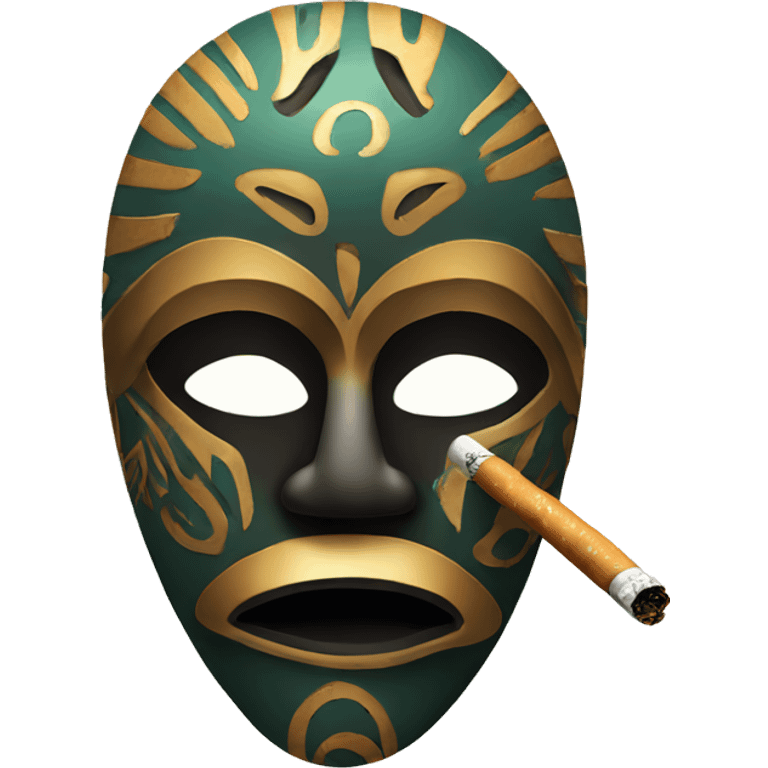 African mask smoking emoji