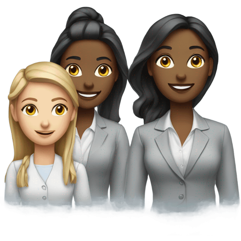 corporate team of 4 girls  emoji