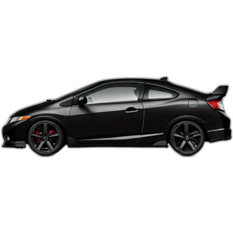 honda civic 2008 brazilian si black with black wheels emoji