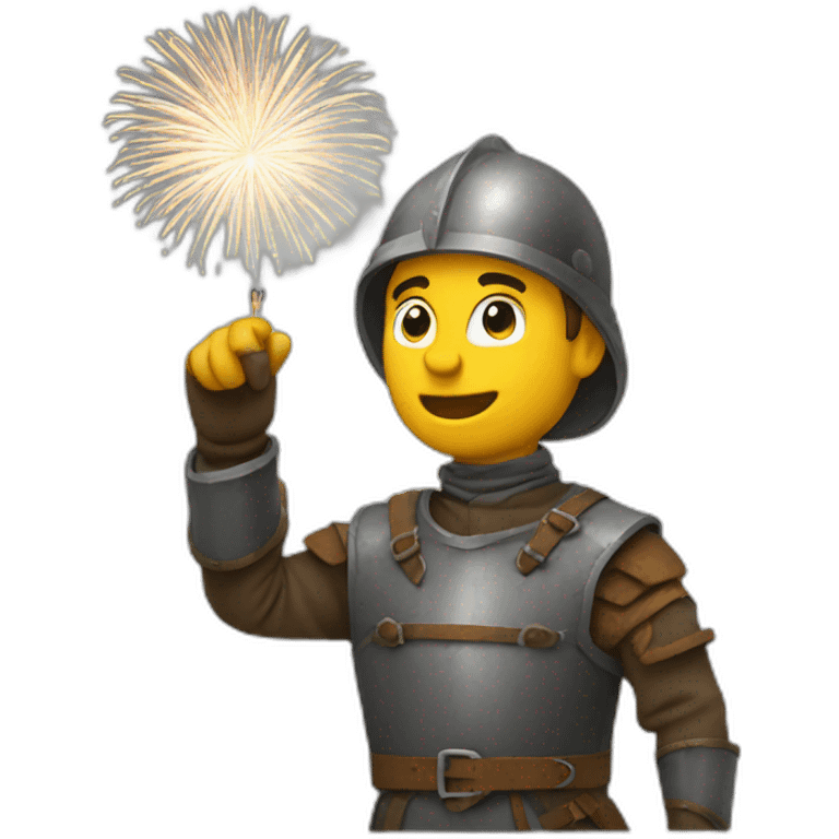 medieval Pyrotechnician seeing some fireworks go off in front of him emoji