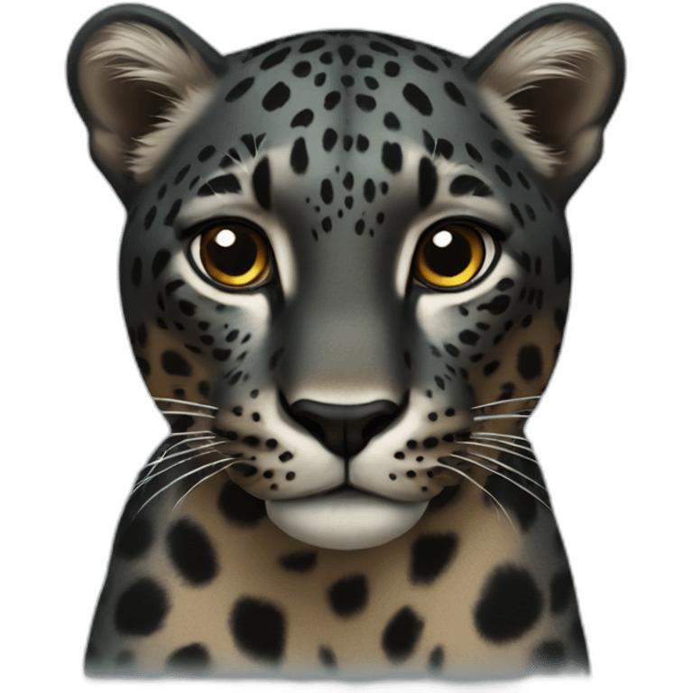 melanistic leopard face emoji