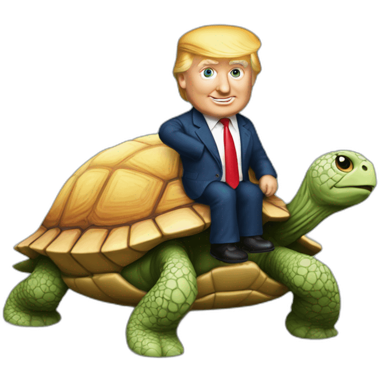 Emoji Donald Trump sur une tortue emoji