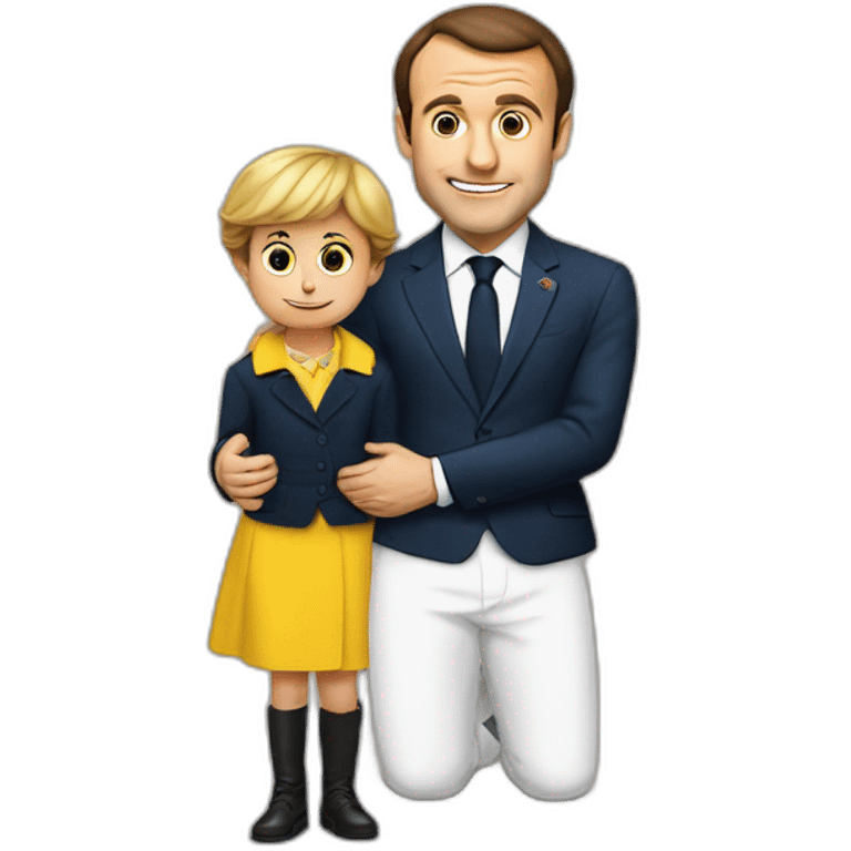 Macron avec un enfant emoji