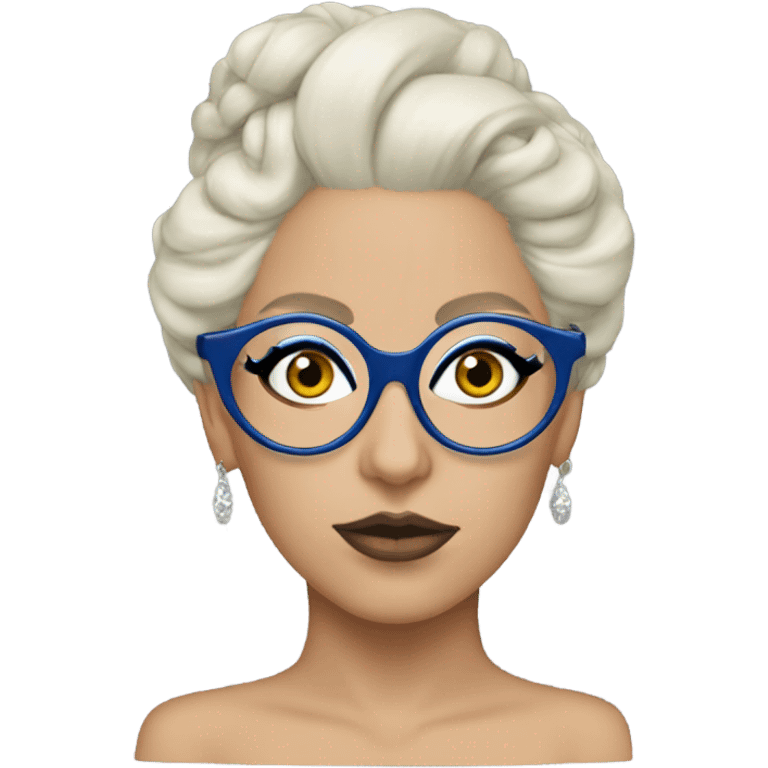 Lady gaga glasses updo blu eyes  emoji