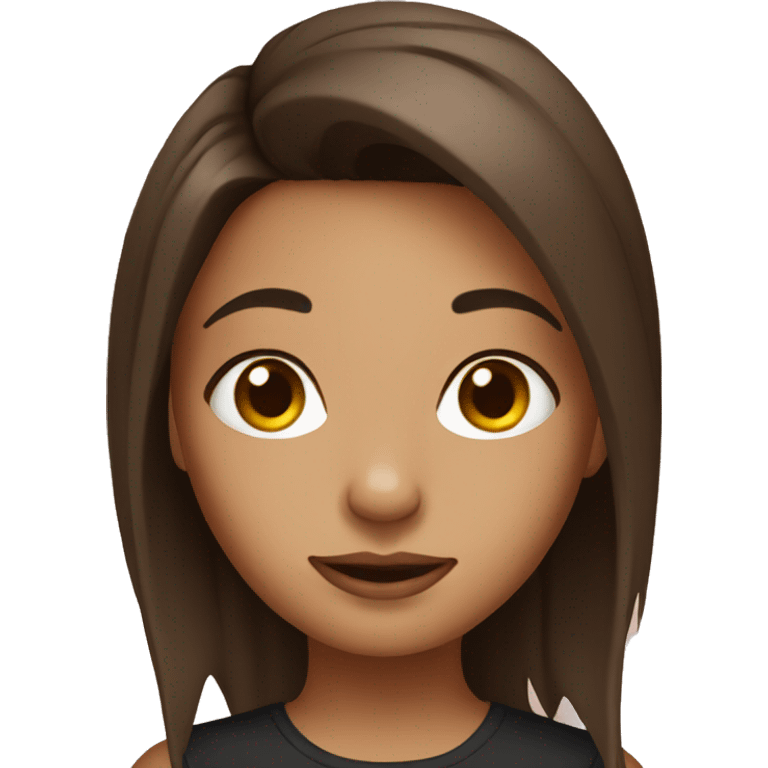 Tattooed brown hair girl emoji