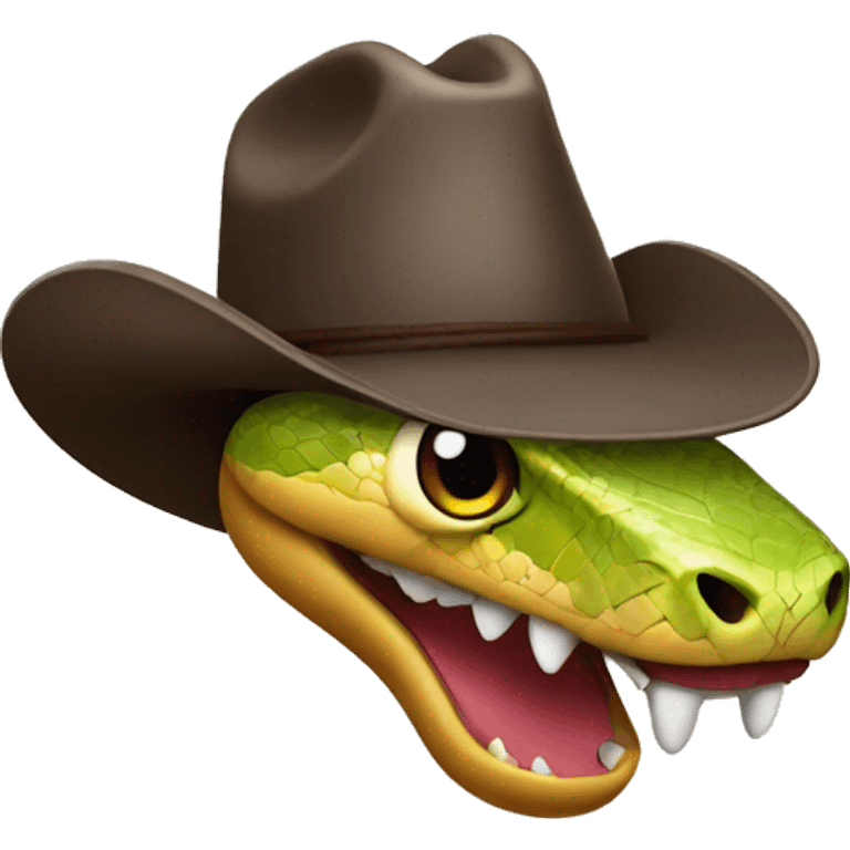 Snake wearing a cowboy hat emoji