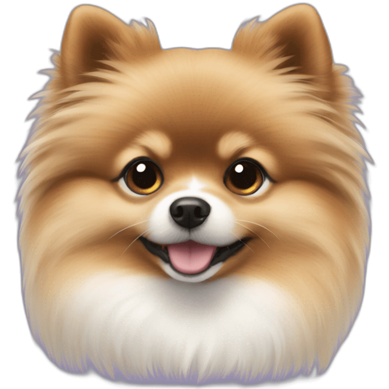 Pomeranian with dark and white hair emoji