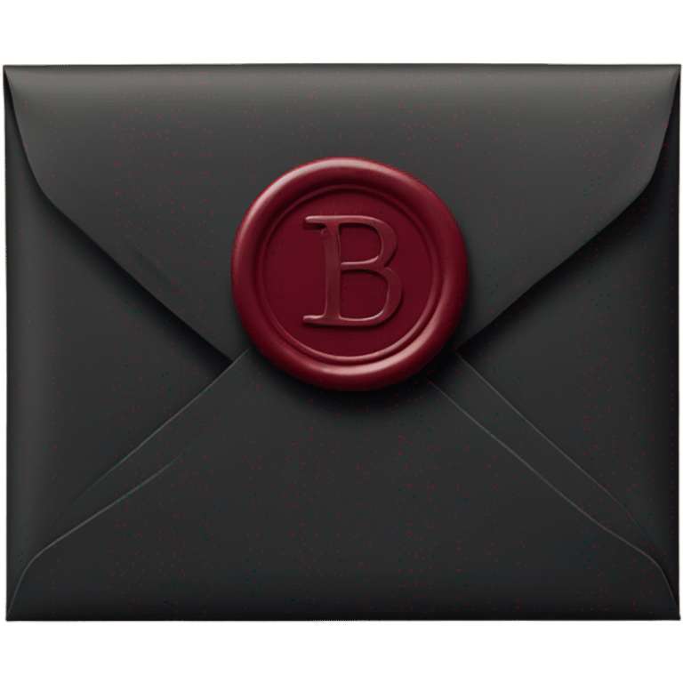 black envelope with burgundy wax seal emoji