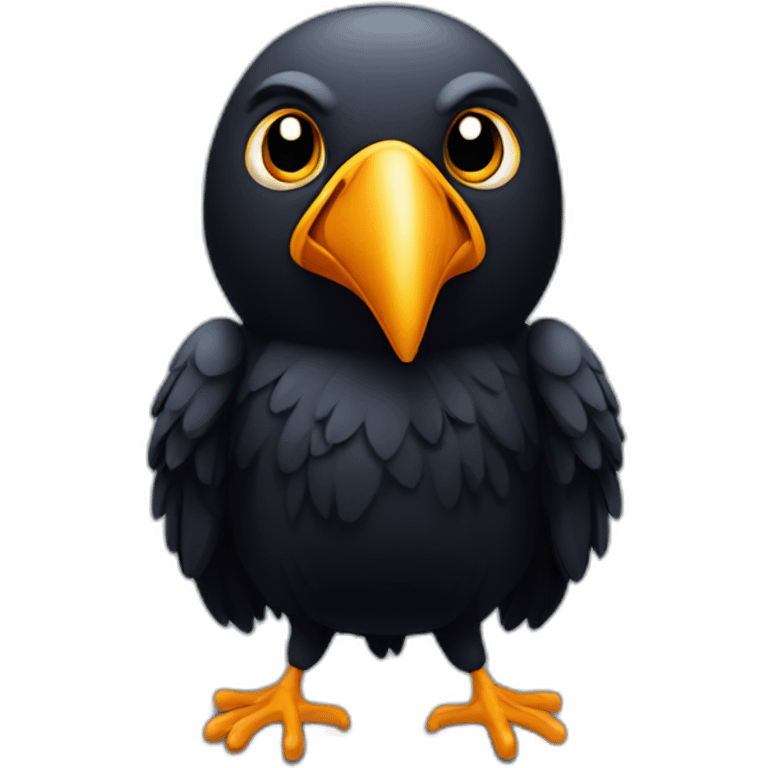 Corbeau noir qui est avec un perroquet emoji