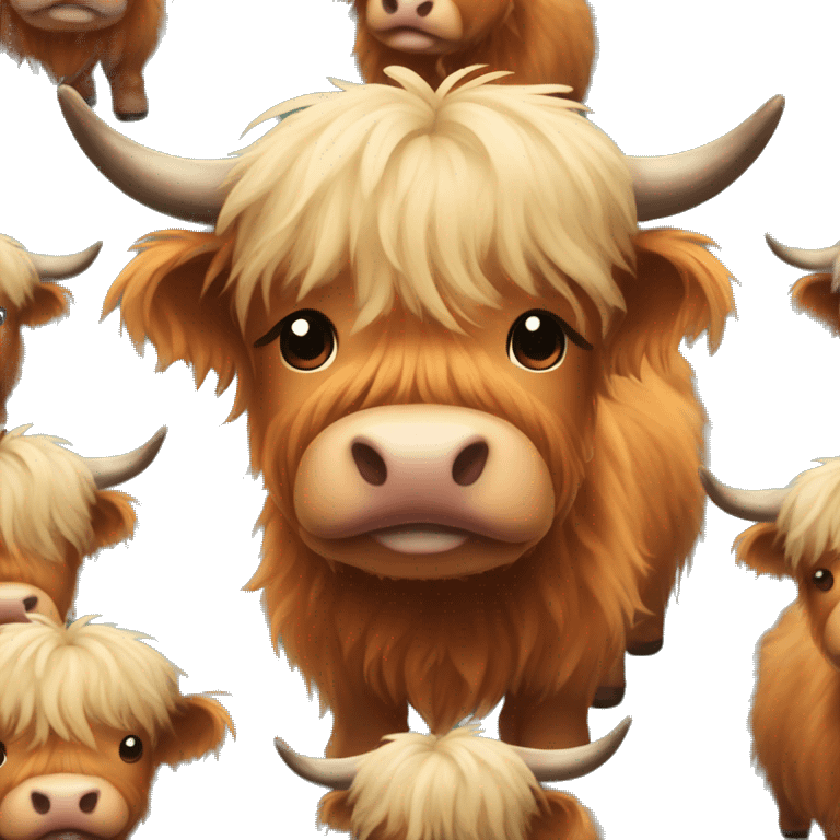 Cute highland cow emoji