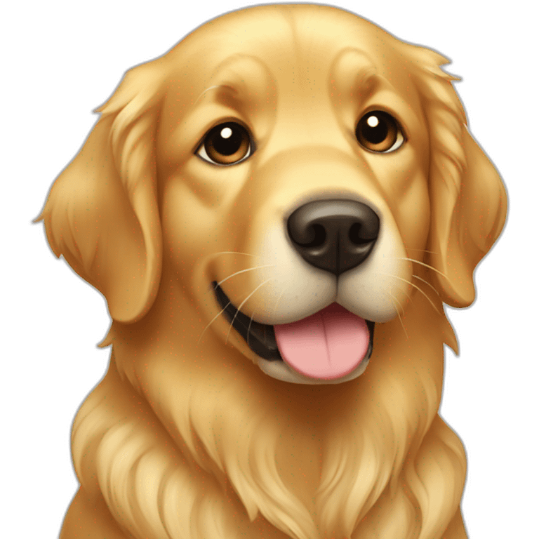 golden retriever saying good morning  emoji