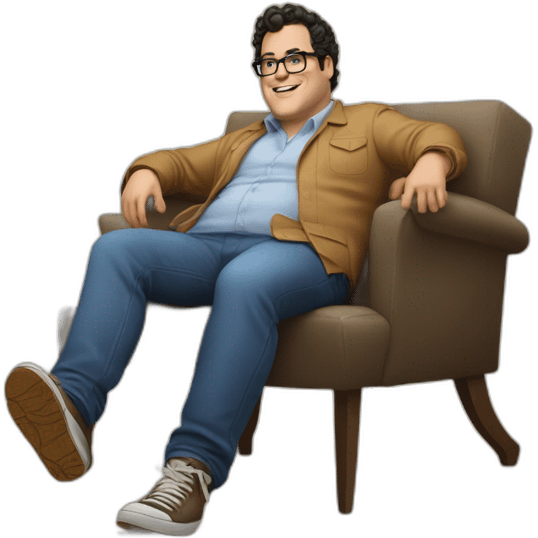 josh gad laying back mysteriously, soles of feet towards camera emoji