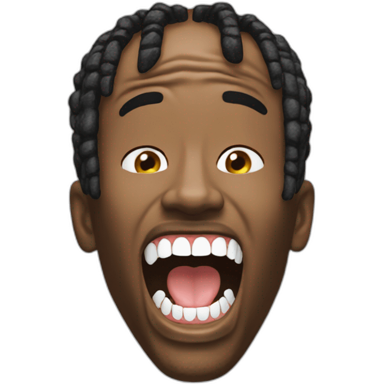 travis scott screaming with diamond teeth grillz emoji