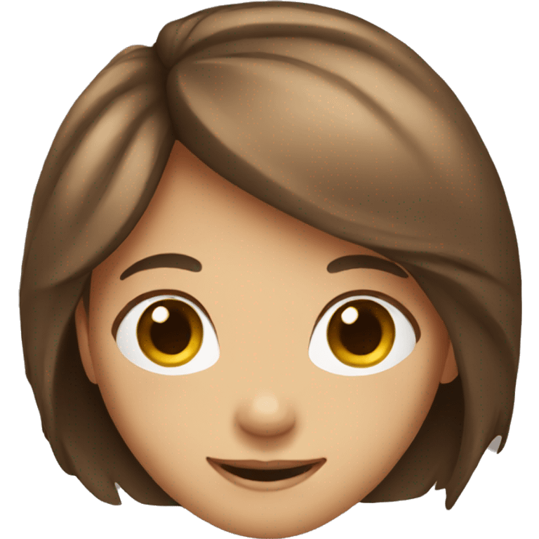 smiling girl with brown hair emoji