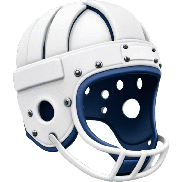 Cinematic Realistic image of rugby headgear with detailed padding and rugged design elements, set against a blurred stadium background with bold, high-contrast lighting that highlights its protective design emoji