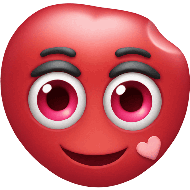 Red Love heart with just 2 eyes emoji