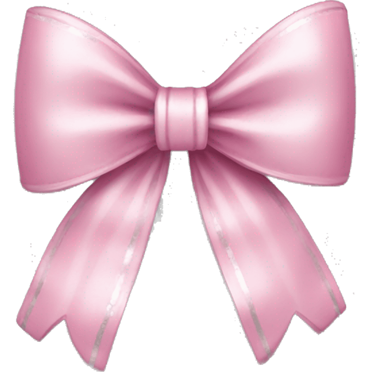 Pretty pink bow with silver accents emoji