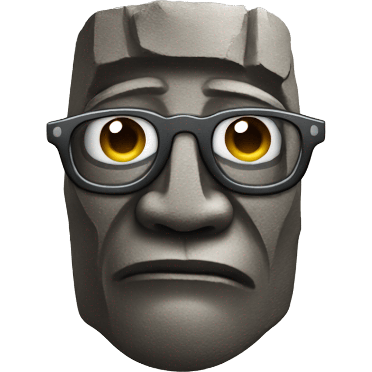 Easter island head with glasses emoji