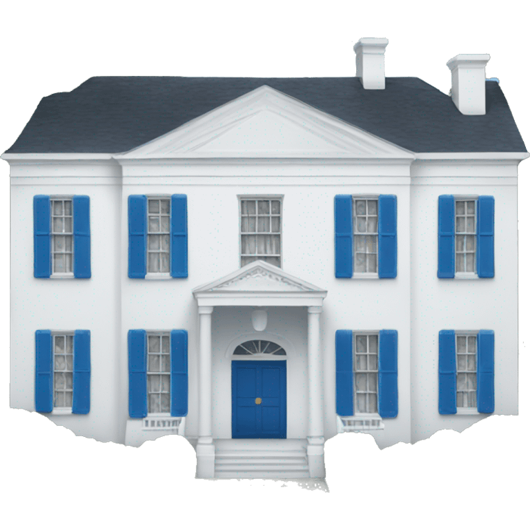 White House with blue shutters emoji