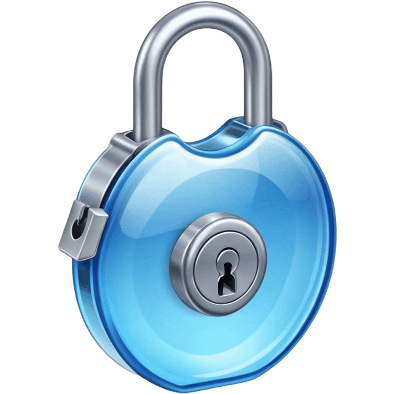 glassmorphic blue lock emoji