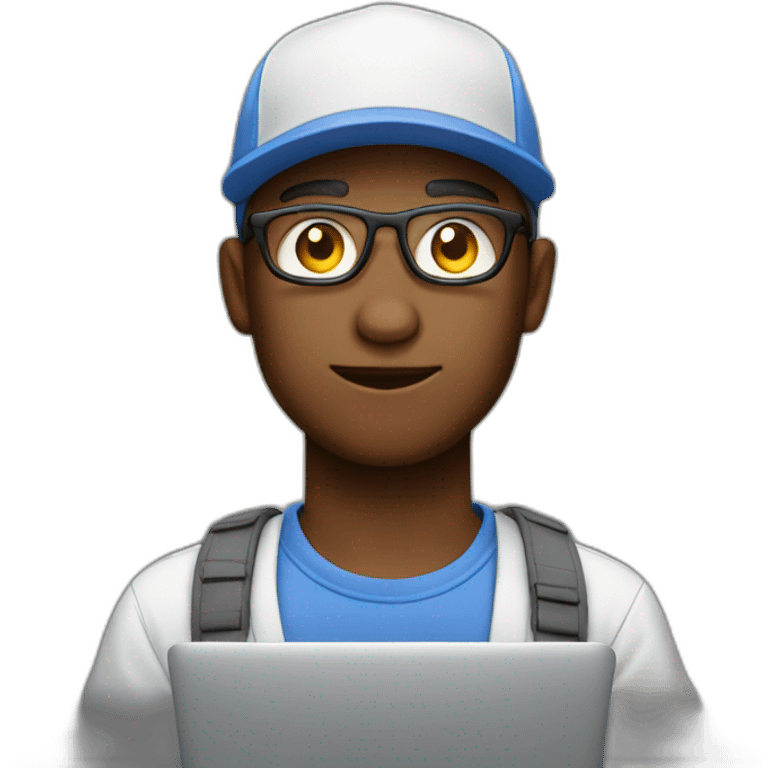 developer in a cap with macbook emoji