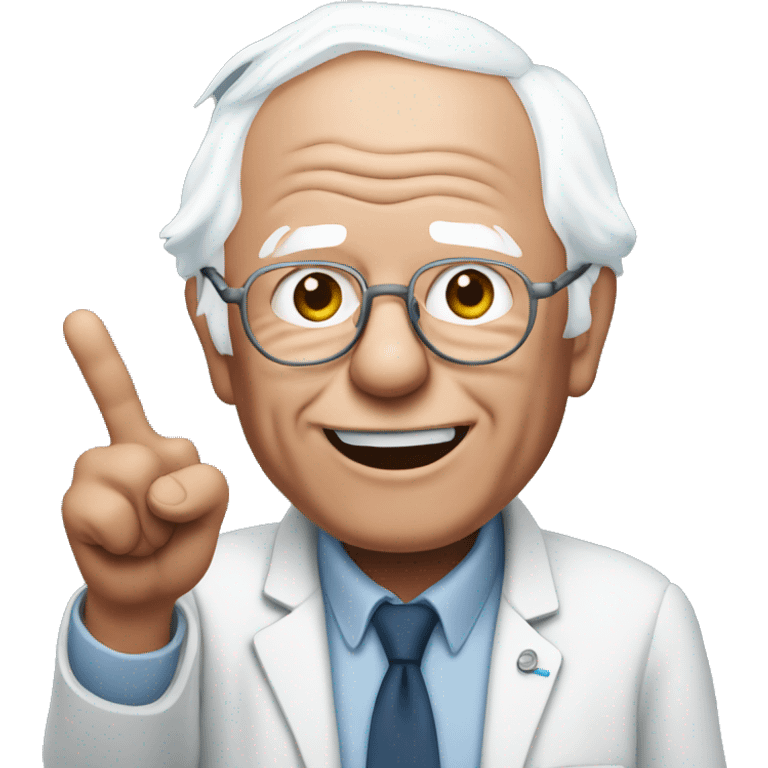 Bernie sanders giving peace sign emoji