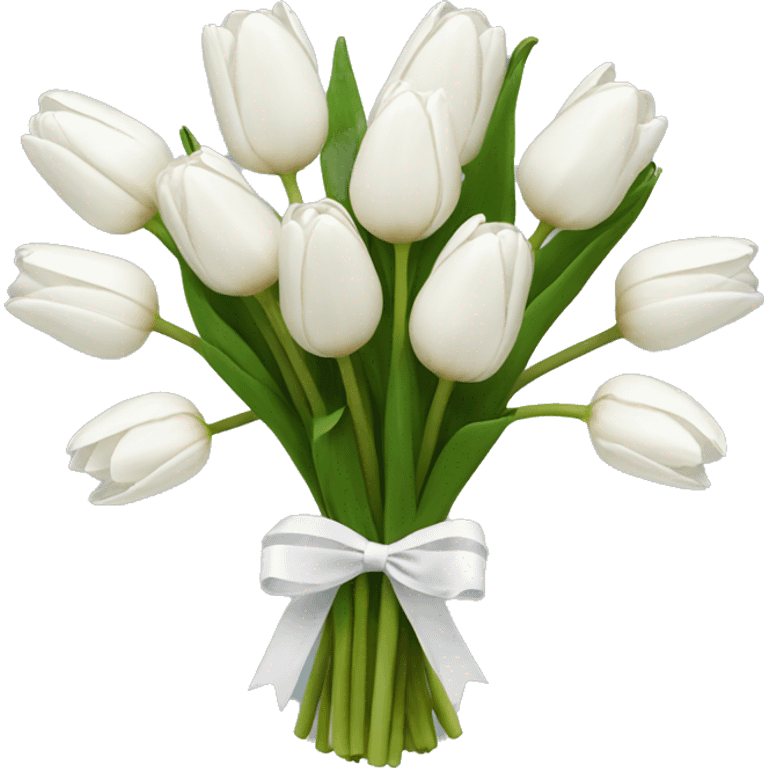 white tulip bouquet  emoji