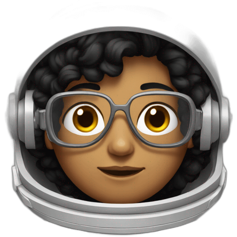 astronaut black hair glasses emoji