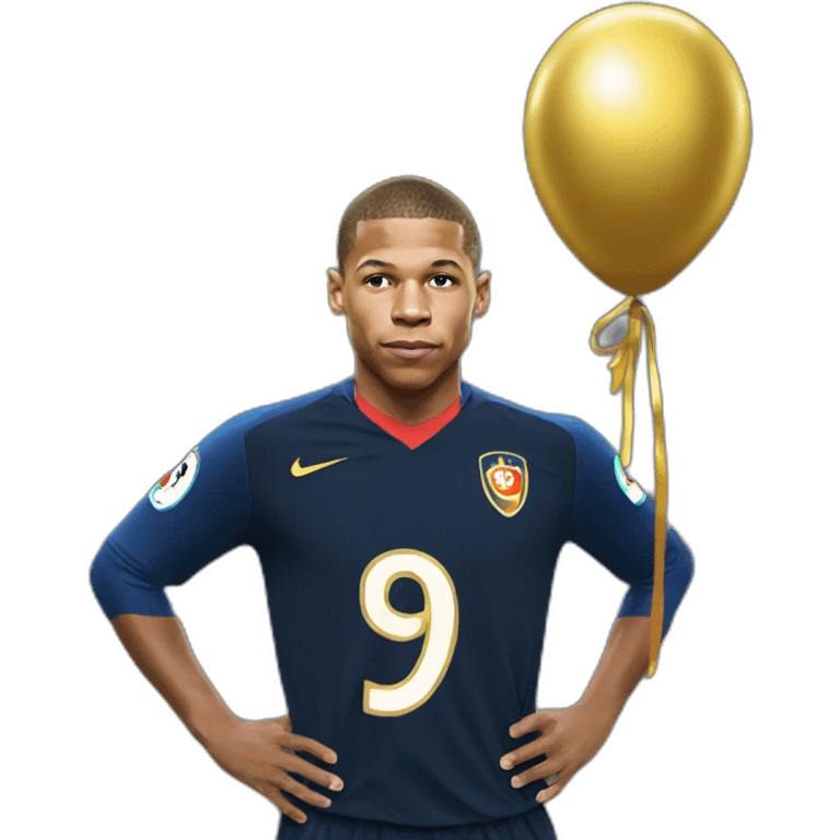 Mbappe with golden ballon emoji