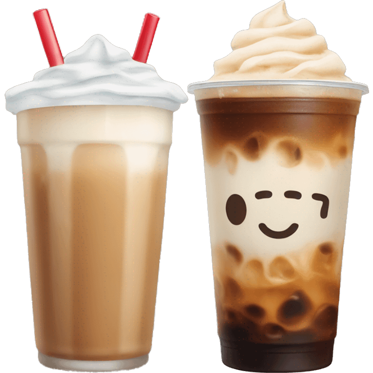 Iced latte and iced americano emoji