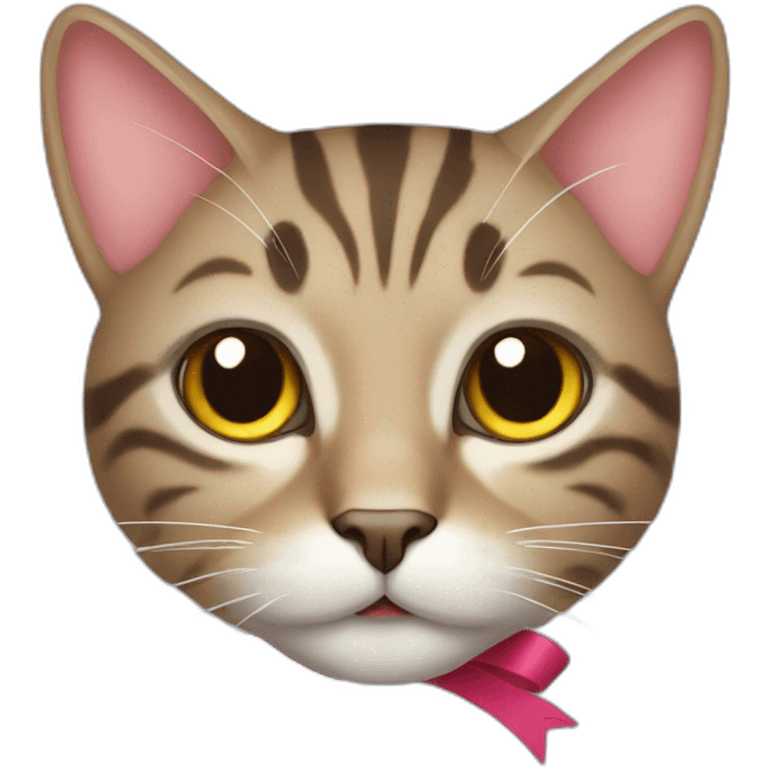 A cat with a ribbon emoji