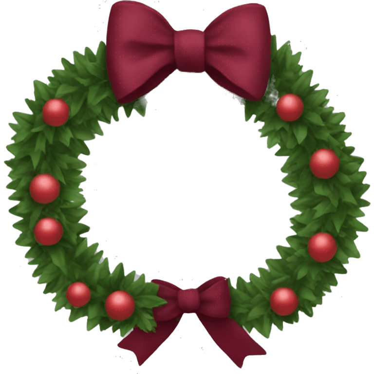 christmas garland burgundy bow emoji