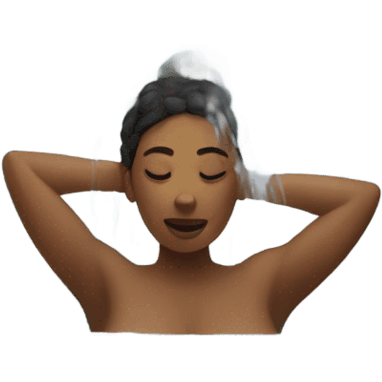 woman in a cold plunge emoji