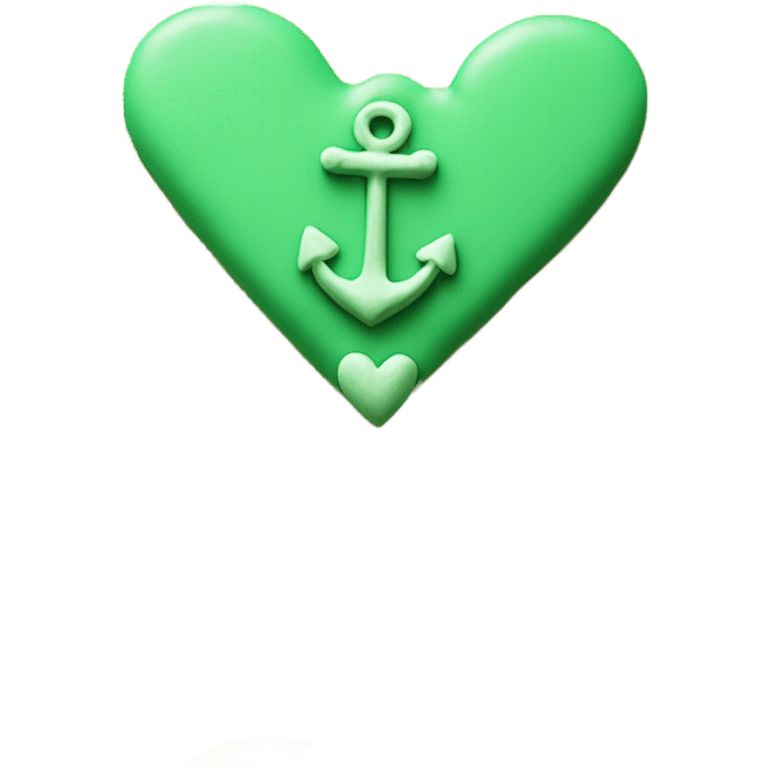 cookie heart with green anchor emoji