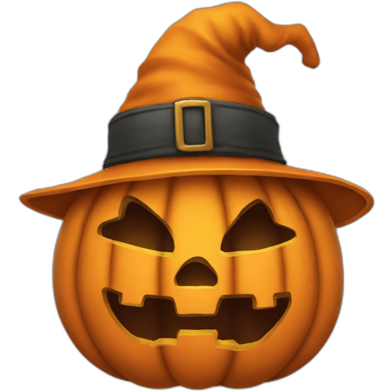 Pumpking head with hat emoji