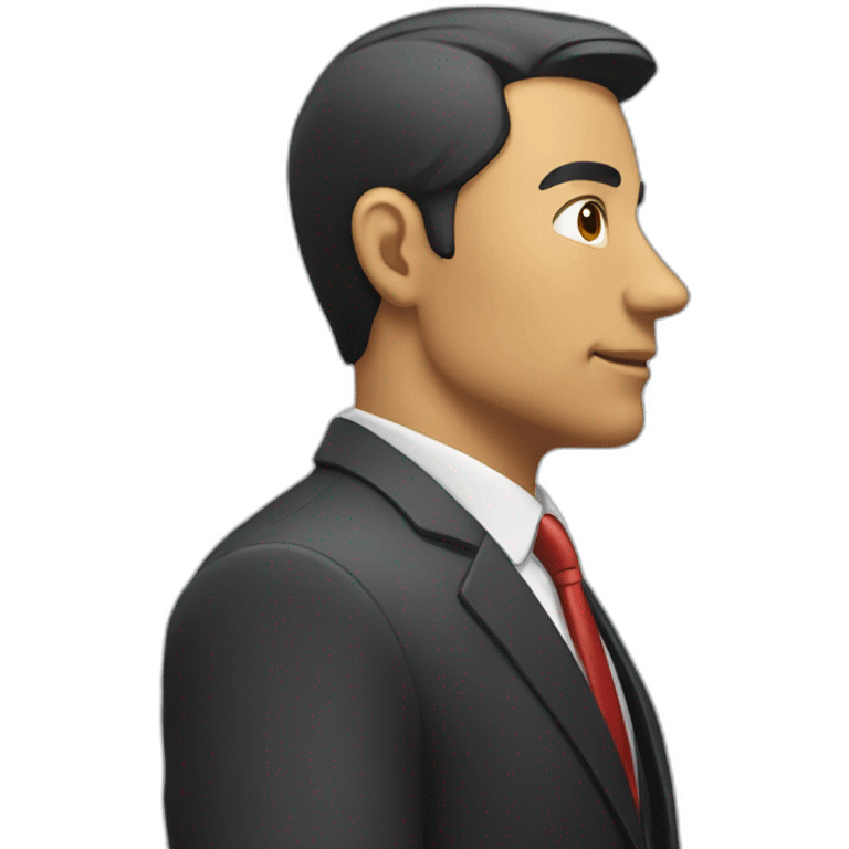 man in suit looking to the right (side view) emoji