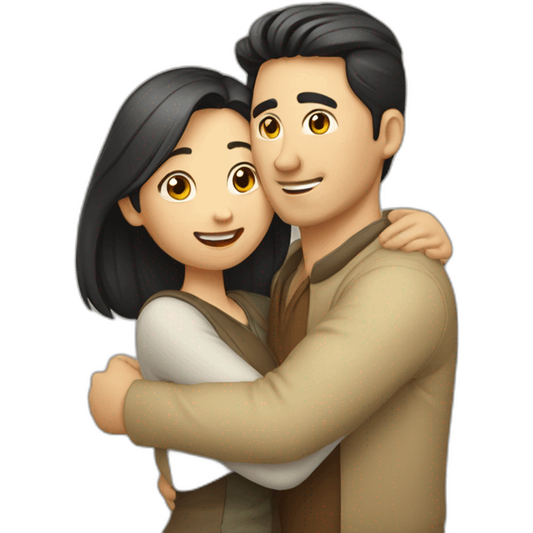 caucasian-man-hugs-asian-woman emoji