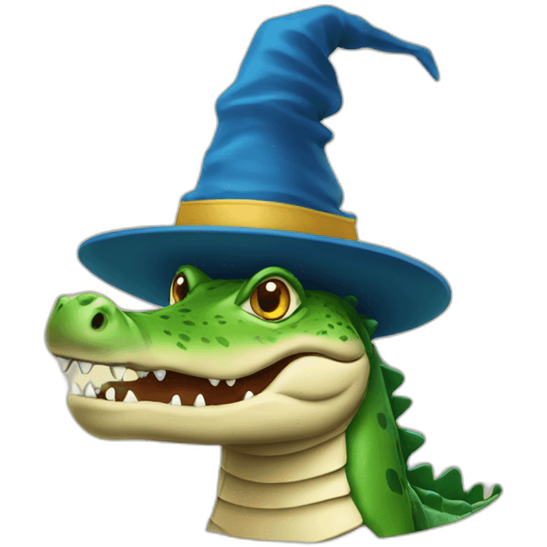 crocodile wearing a wizards hat emoji