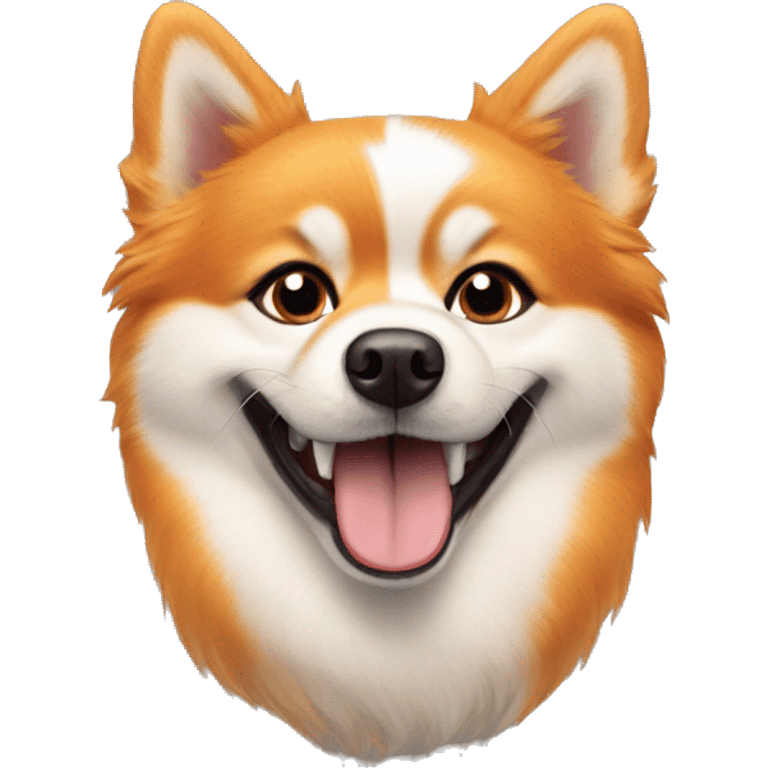 Orange Pomeranian Husky smiling emoji