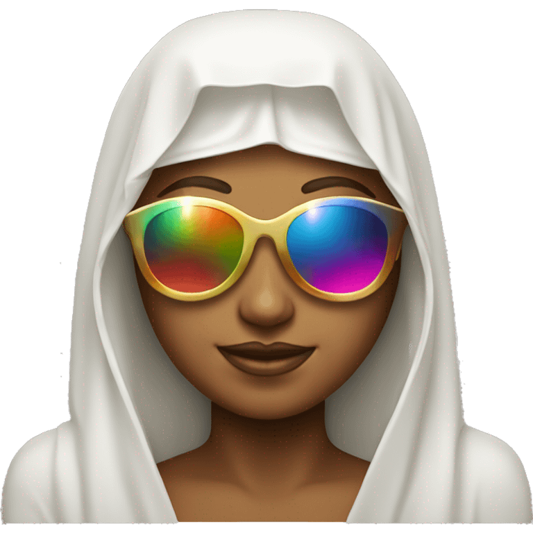 virgin-mary-with-halo-and-rainbow-sunglases emoji