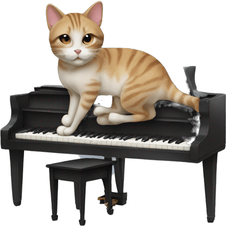 cat playing piano emoji