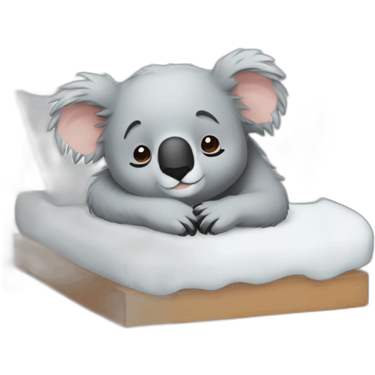 Koala dreaming in his bed emoji