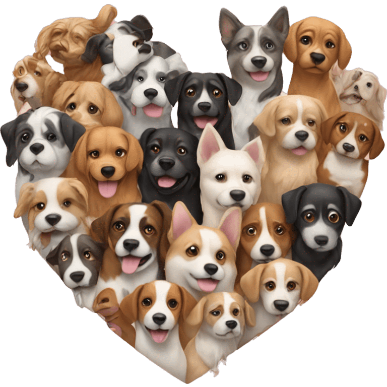 heart made of dogs emoji