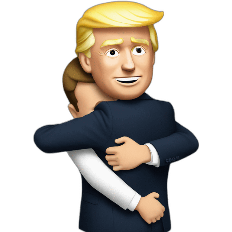 Trump hug macron emoji