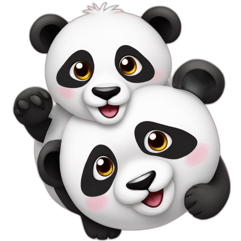 Panda qui est avec ses petits emoji