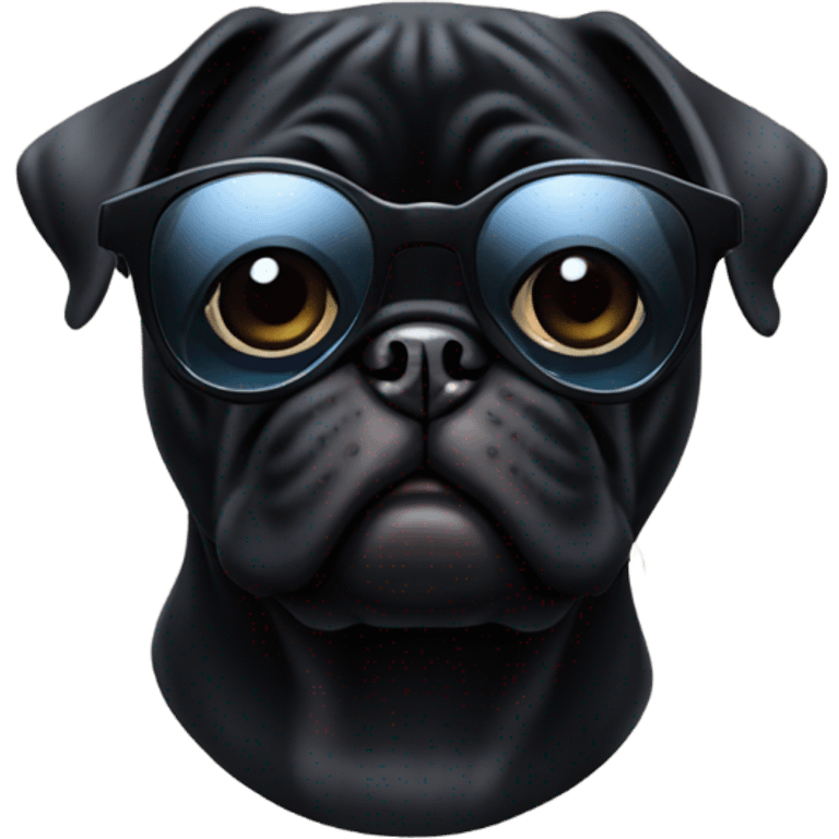 Black pug wearing sunglasses  emoji